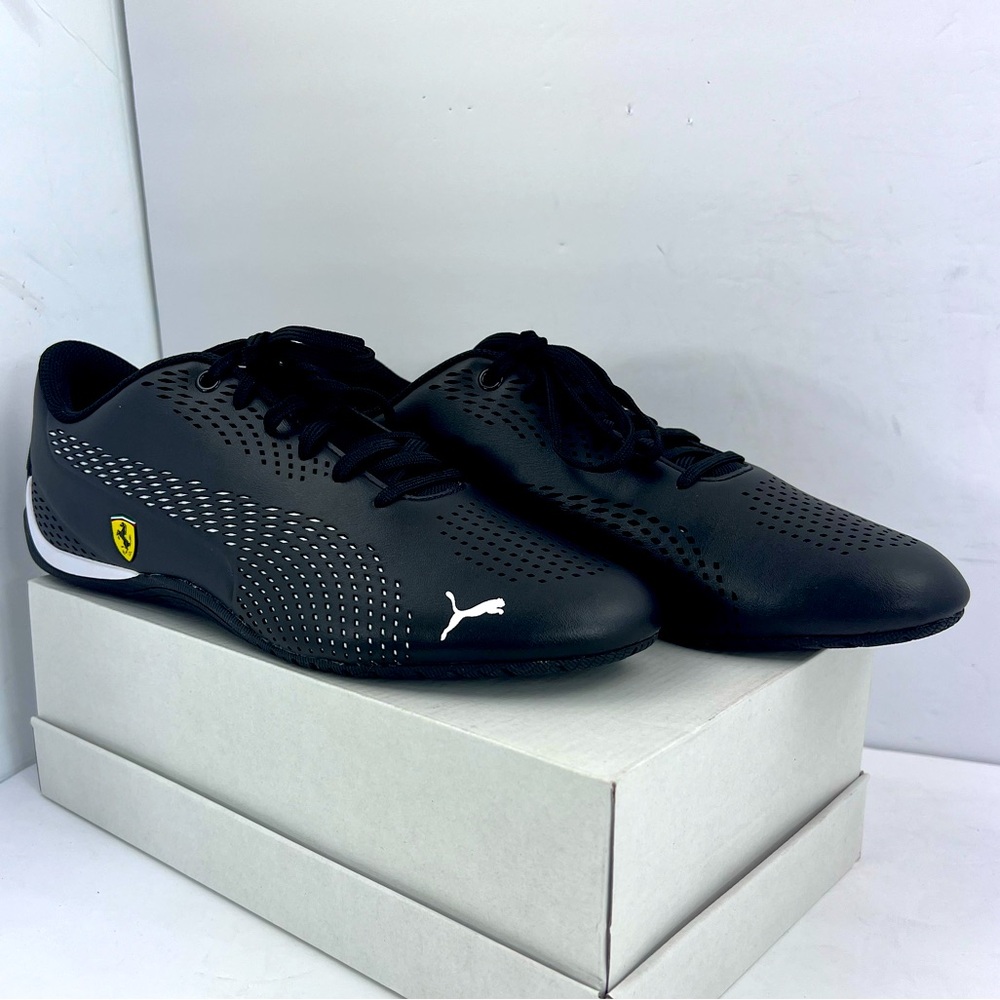 PUMA MOTORSPORT LEGACY DRIFT 5 ULTRA 2, FERRARI LOGO BLACK & WHITE, SIZE 10.5 - Picture 4 of 17